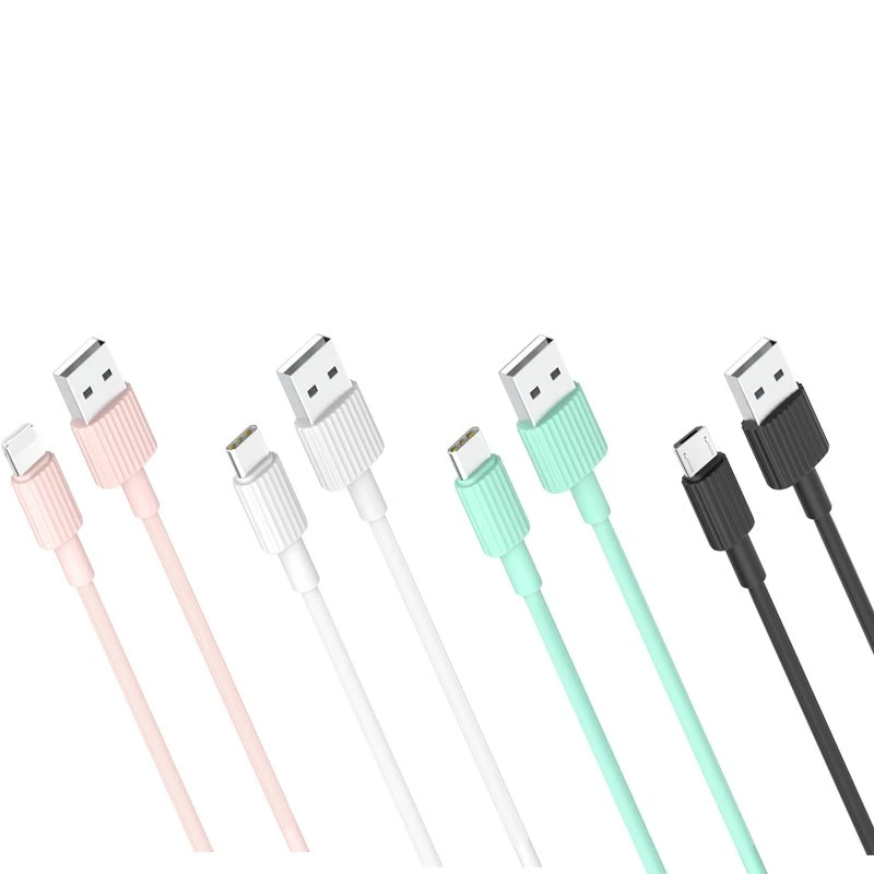 2.4A PVC USB Kabel 1 Meter für Micro Type C und Lightning